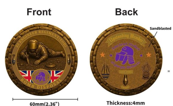 Purple Helmets Sapper EOD Challenge Coin (PRE ORDER)