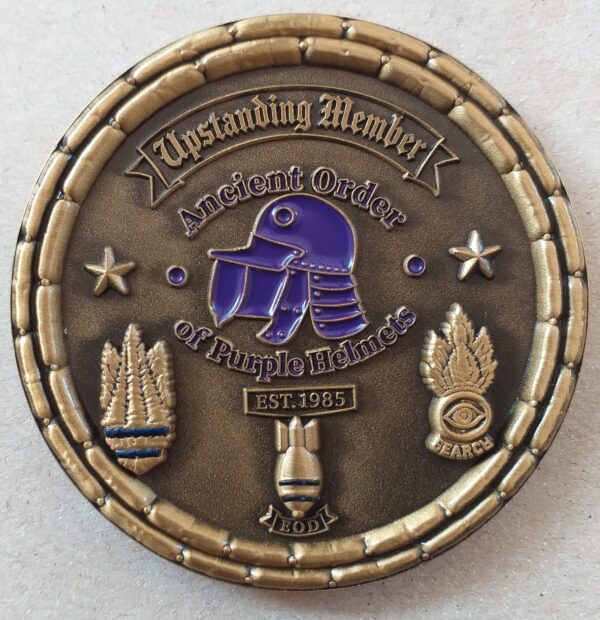 ph gold r Purple Helmets Sapper EOD Challenge Coin (Gold)