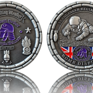 Purple Helmets Sapper EOD Challenge Coin (Silver)